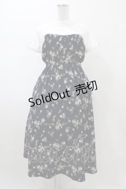 画像1: axes femme / ビスチェ切替ドッキングワンピース M ネイビー H-26-02-11-1018-AX-OP-NS-ZH