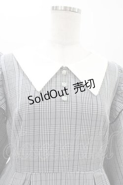 画像3: DearMyLove / 配色角襟フリルタック長袖ワンピース 3L ブラック H-26-02-11-1019-EL-OP-NS-ZH