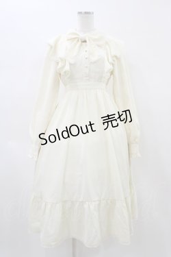 画像1: Honey Cinnamon / ラッフルボウタイリボンワンピース Free アイボリー H-26-02-11-1022-LO-OP-NS-ZH