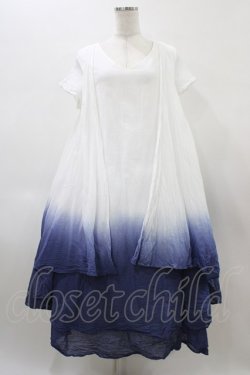 画像1: Favorite / グラデーションワンピース Free オフ/ブルー H-26-02-11-1023-LO-OP-NS-ZH