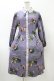 画像1: axes femme POETIQUE / ラ レコルト柄シャツワンピース M パープル H-26-02-11-1028-AX-OP-NS-ZH (1)
