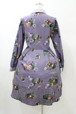 画像2: axes femme POETIQUE / ラ レコルト柄シャツワンピース M パープル H-26-02-11-1028-AX-OP-NS-ZH