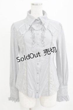 画像1: Rozen Kavalier / チェーン付き刺繍シャツ  グレー H-26-02-11-047-OO-BL-AK-ZH