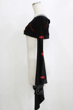 画像2: Qutie Frash / ベルト付き着物カットソー  黒 H-26-02-11-049-QU-TO-AK-ZH