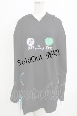 画像1: NieR Clothing / プリントプルパーカー  黒 H-26-02-11-050-PU-TO-AK-ZH