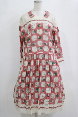 画像1: Jane Marple Dans Le Salon / Winter leafのタブリエドレス  ピンク H-26-02-11-006-JM-OP-KB-ZH