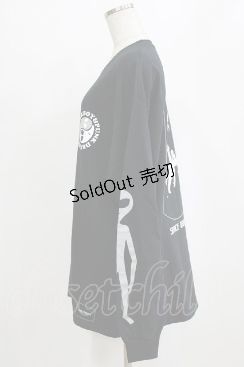 画像2: PUNK DRUNKERS / 【PDS×MILKBOY】宇宙人ロンTEE XL ブラック H-26-02-11-058-PU-TO-KB-ZH (2)