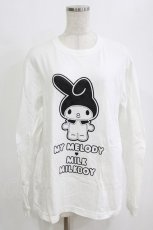 画像1: MILK / マイメロディ3ネームロンTee M ホワイト H-26-02-11-059-ML-TO-KB-ZH (1)
