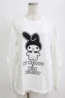 画像1: MILK / マイメロディ3ネームロンTee M ホワイト H-26-02-11-059-ML-TO-KB-ZH