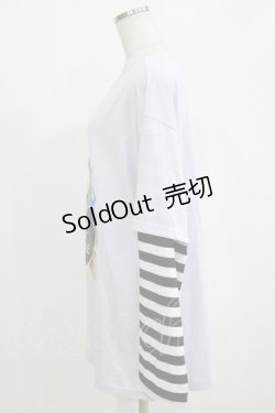 画像2: LISTEN FLAVOR / ファイヤーハートベアレイヤード風ロンT F サックス H-26-02-11-061-PU-TO-AK-ZH