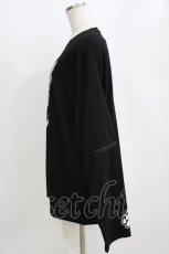 画像2: LISTEN FLAVOR / 猫サンチーム2WAYジップロンT ユニセックス 黒 H-26-02-11-062-PU-TO-AK-ZH (2)