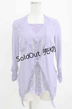 画像1: Ozz Croce / メッシュ切替レイヤードトップス  紫 H-26-02-11-064-OO-TO-AK-ZH