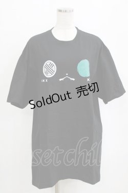 画像1: NieR Clothing / プリント半袖CUTSEW XL 黒 H-26-02-11-065-PU-TO-AK-ZH