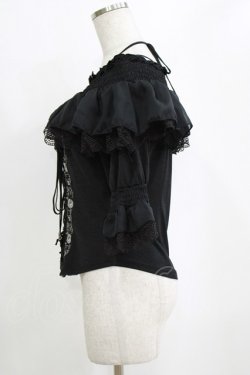 画像2: Ozz oneste / 薔薇刺繍オフショルダープルオーバー  ブラック H-26-02-11-066-OO-TO-KB-ZH