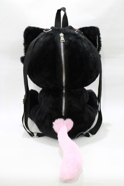 画像2: NieR Clothing / ぬいぐるみリュック  黒×ピンク H-26-02-11-067-PU-BG-AK-ZH