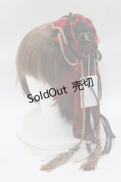 画像1: Ozz On / コサージュリボンクリップ  黒×赤 H-26-02-11-070-OO-AC-KB-ZH