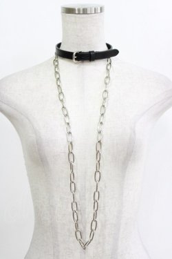 画像1: MILKBOY / レザーチョーカー+ロングチェーン  ブラック H-26-02-11-072-MB-AC-KB-ZH