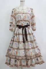 Emily Temple cute / Kitten Stamp Collectionロングワンピース  モカ H-26-02-11-008-ET-OP-KB-ZH