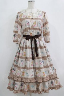 画像1: Emily Temple cute / Kitten Stamp Collectionロングワンピース  モカ H-26-02-11-008-ET-OP-KB-ZH