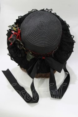 画像2: system'id' / コサージュストローハット  ブラック H-26-02-11-077-EL-AC-KB-ZH