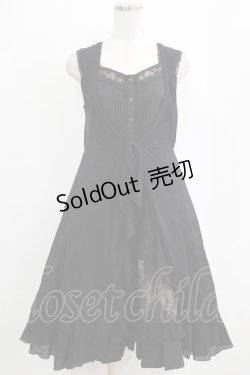 画像1: Ozz oneste / 薔薇刺繍レイヤードワンピース  黒 H-26-02-11-013-OO-OP-AK-ZH