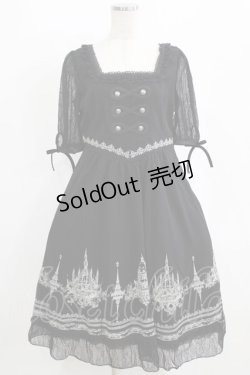 画像1: Ozz oneste / レース切替プリントワンピース  黒 H-26-02-11-014-OO-OP-AK-ZH