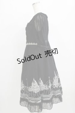 画像2: Ozz oneste / レース切替プリントワンピース  黒 H-26-02-11-014-OO-OP-AK-ZH