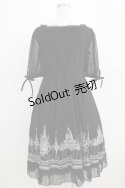 画像3: Ozz oneste / レース切替プリントワンピース  黒 H-26-02-11-014-OO-OP-AK-ZH