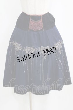 画像1: Rozen Kavalier / 刺繍シャーリングスカート  ネイビー H-26-02-11-020-OO-SK-KB-ZH