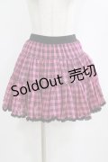 ALGONQUINS / シフォンチェックスカート F ピンク×黒 H-26-02-11-023-AL-SK-AK-ZH