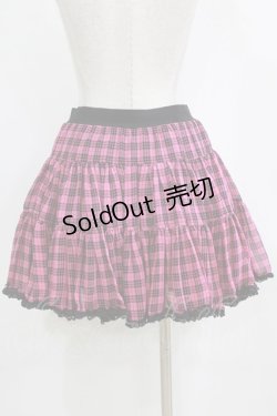 画像3: ALGONQUINS / シフォンチェックスカート F ピンク×黒 H-26-02-11-023-AL-SK-AK-ZH