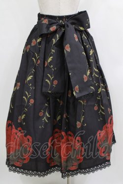 画像3: Chalmiere / 菊と狐柄スカート M ブラック H-26-02-12-023-0-SK-NS-ZH