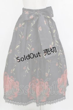 画像3: Chalmiere / 菊と狐柄スカート M ブラック H-26-02-12-023-0-SK-NS-ZH