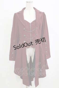 画像1: axes femme POETIQUE / 燕尾デザインロングジャケット M ワイン H-26-02-12-036-AX-JA-NS-ZH