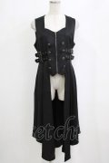 NIBBLE POISON / ベルトデザインロングベスト M ブラック H-26-02-12-037-0-JA-NS-ZH