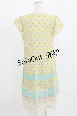 画像3: Cherir la femme / ローズプリントワンピース M ブルー H-26-02-12-041-LO-OP-NS-ZH