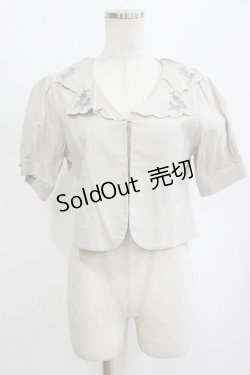 画像1: an another angelus / ハンカチ刺繍開衿ジャケット Free L/GRAY H-26-02-12-045-CA-JA-NS-ZH