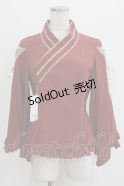 画像1: metamorphose / 着物合わせ風ブラウス サイズ1 えんじ H-26-02-12-047-ME-BL-NS-ZH