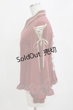 画像2: metamorphose / 着物合わせ風ブラウス サイズ1 えんじ H-26-02-12-047-ME-BL-NS-ZH