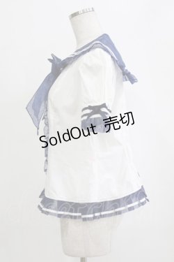 画像2: Angelic Pretty / フェアリーマリンブラウス Free オフ/ネイビー H-26-02-12-048-AP-BL-NS-ZH