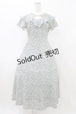 画像1: an another angelus / フロント開き小花柄ラッフルワンピース Free GREEN H-26-02-12-1049-CA-OP-NS-ZH