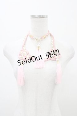 画像1: 花美鈴 / 結袈裟風首飾り  ピンク H-26-02-12-1018-0-AC-NS-ZH