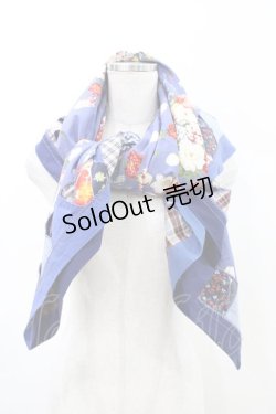 画像1: PINK HOUSE / パッチワーク花柄ストール  ブルー H-26-02-12-1023-LO-ZA-NS-ZH