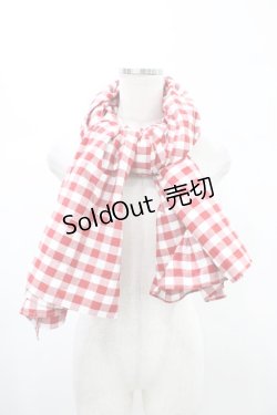 画像1: PINK HOUSE / ギンガムチェックストール  レッド H-26-02-12-1026-LO-ZA-NS-ZH