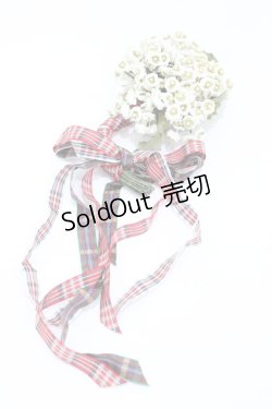 画像1: PINK HOUSE / チェックリボンブーケコサージュ  オフ H-26-02-12-1031-LO-AC-NS-ZH
