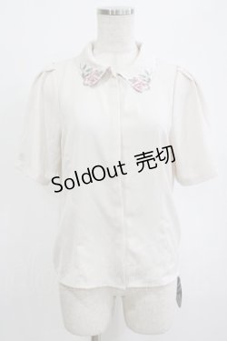 画像1: an another angelus / ローズ絵画タッチ刺繍衿ブラウス Free IVORY×PK H-26-02-12-049-CA-BL-NS-ZH
