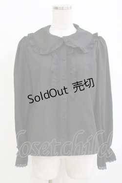 画像1: m petit by misako / AM マルエリフリルブラウス M ブラック H-26-02-12-050-LO-BL-NS-ZH