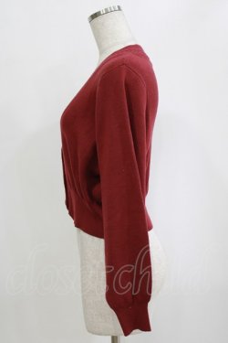 画像2: an another angelus / 飾りケーブル衿ぐりコイン釦ニットカーディガン Free BORDEAUX H-26-02-12-054-CA-TO-NS-ZH