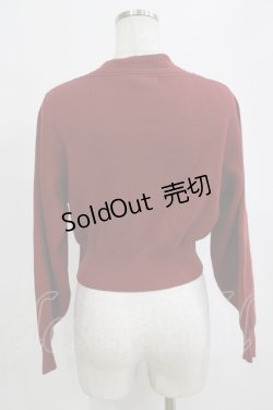 画像3: an another angelus / 飾りケーブル衿ぐりコイン釦ニットカーディガン Free BORDEAUX H-26-02-12-054-CA-TO-NS-ZH