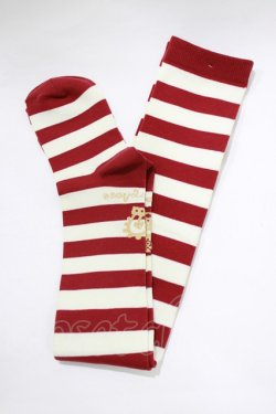 画像1: metamorphose / 王冠ボーダーオーバーニー  ワイン H-26-02-12-063-ME-ZA-NS-ZH